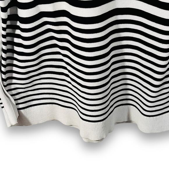 Talbots Sweater 1X Black White Stripe Knit Pullover Classic Nautical Style - Picture 5 of 8